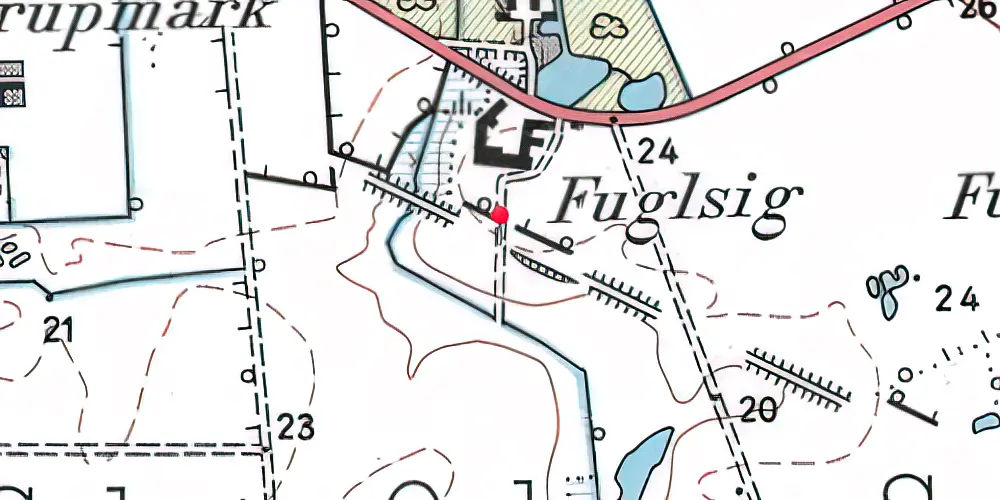 Historisk kort over Fuglsig Trinbræt Historisk kort over Fuglsig Trinbræt