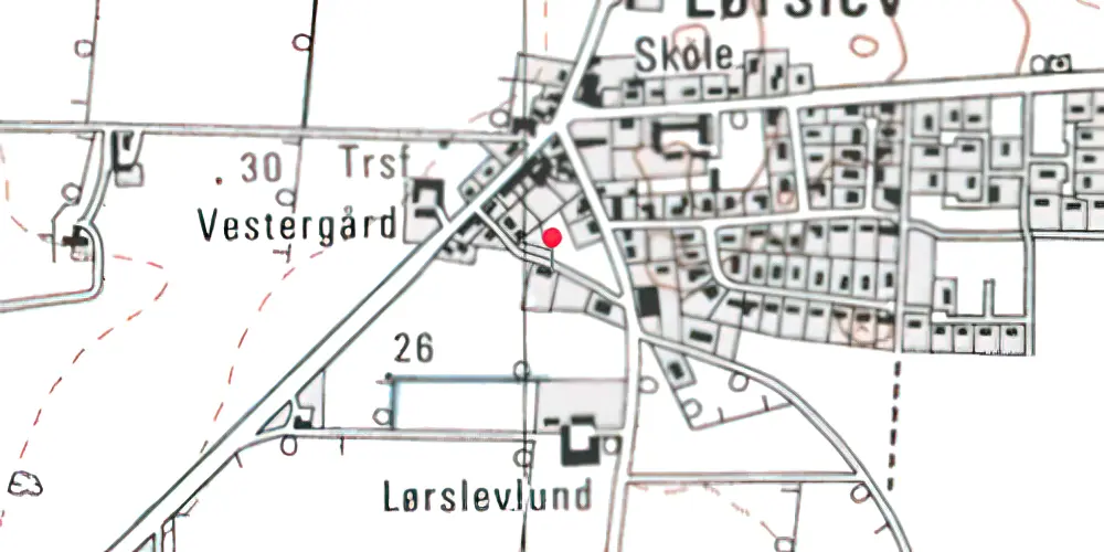 Historisk kort over Lørslev Station Historisk kort over Lørslev Station