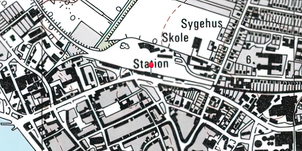 Historisk kort over Nakskov Station Historisk kort over Nakskov Station