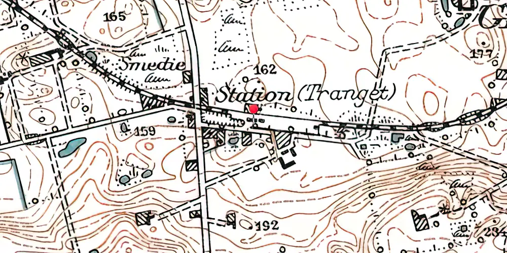 Historisk kort over Tranget Station Historisk kort over Tranget Station