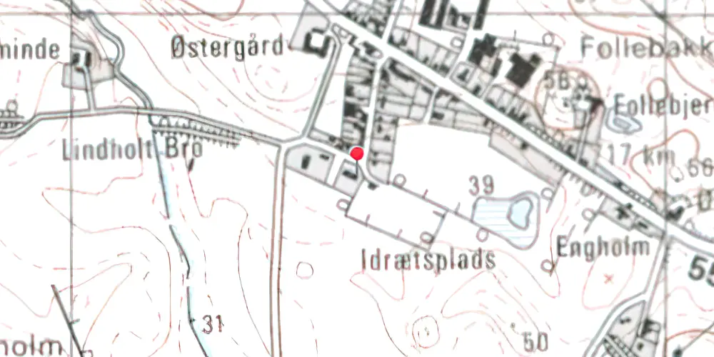 Historisk kort over Sæsing Station Historisk kort over Sæsing Station