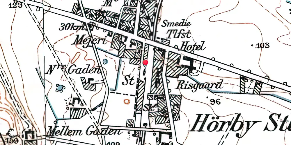 Historisk kort over Hørby Station Historisk kort over Hørby Station