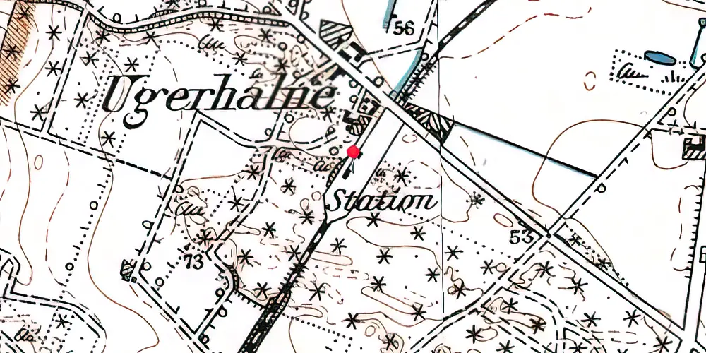 Historisk kort over Uggerhalne Station Historisk kort over Uggerhalne Station
