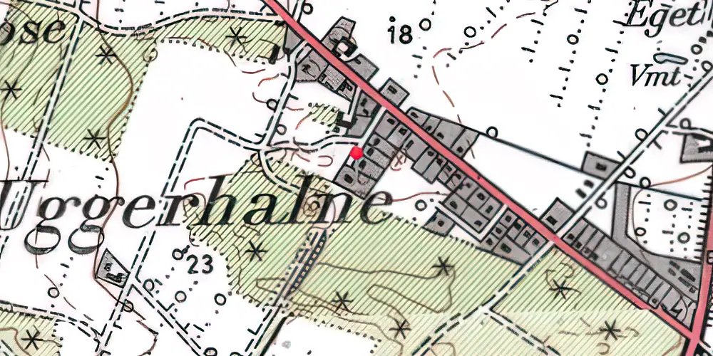 Historisk kort over Uggerhalne Station Historisk kort over Uggerhalne Station