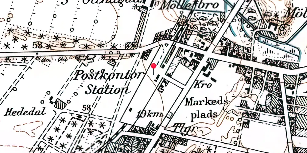 Historisk kort over Hjallerup Station Historisk kort over Hjallerup Station