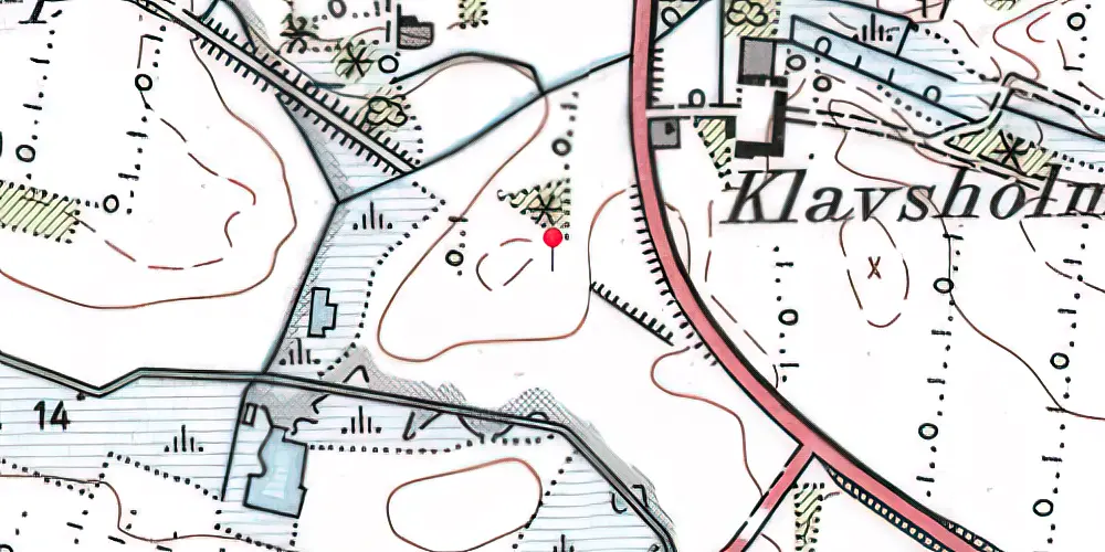 Historisk kort over Klavsholm Trinbræt Historisk kort over Klavsholm Trinbræt