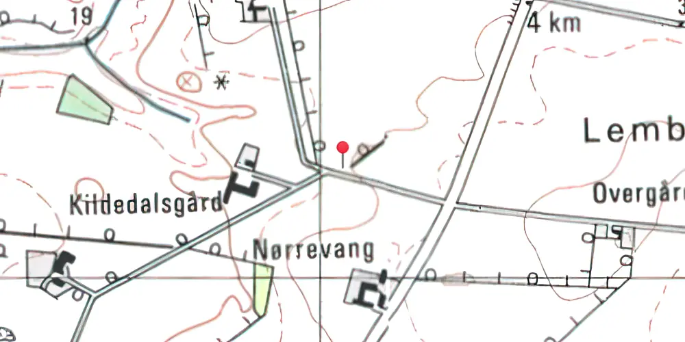 Historisk kort over Kildedal (Vodskov-Østervrå) Trinbræt Historisk kort over Kildedal (Vodskov-Østervrå) Trinbræt
