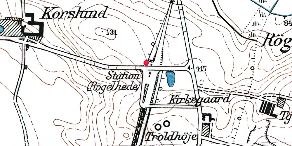 Historisk kort over Røgelhede Station Historisk kort over Røgelhede Station