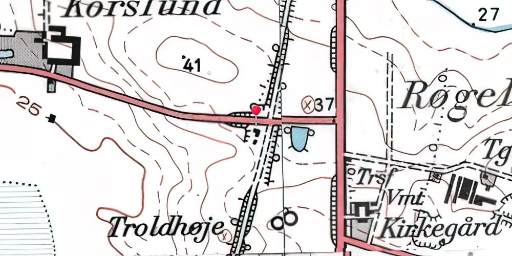 Historisk kort over Røgelhede Station Historisk kort over Røgelhede Station