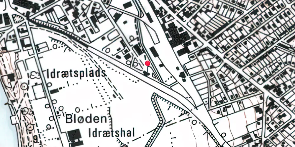 Historisk kort over Frederikssund Station [1928-1989]