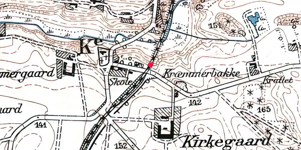 Historisk kort over Kirkegård Trinbræt Historisk kort over Kirkegård Trinbræt