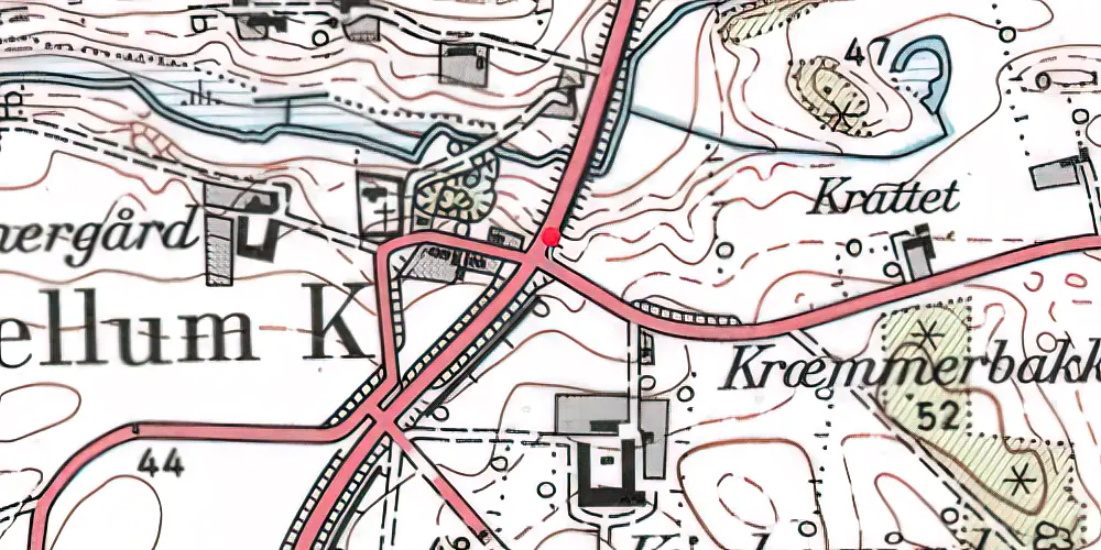 Historisk kort over Kirkegård Trinbræt Historisk kort over Kirkegård Trinbræt