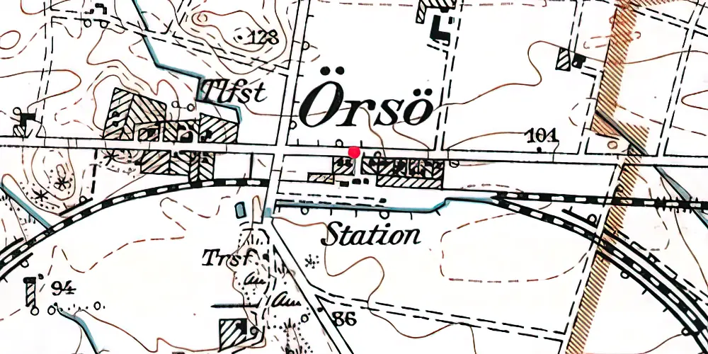 Historisk kort over Ørsø Station Historisk kort over Ørsø Station