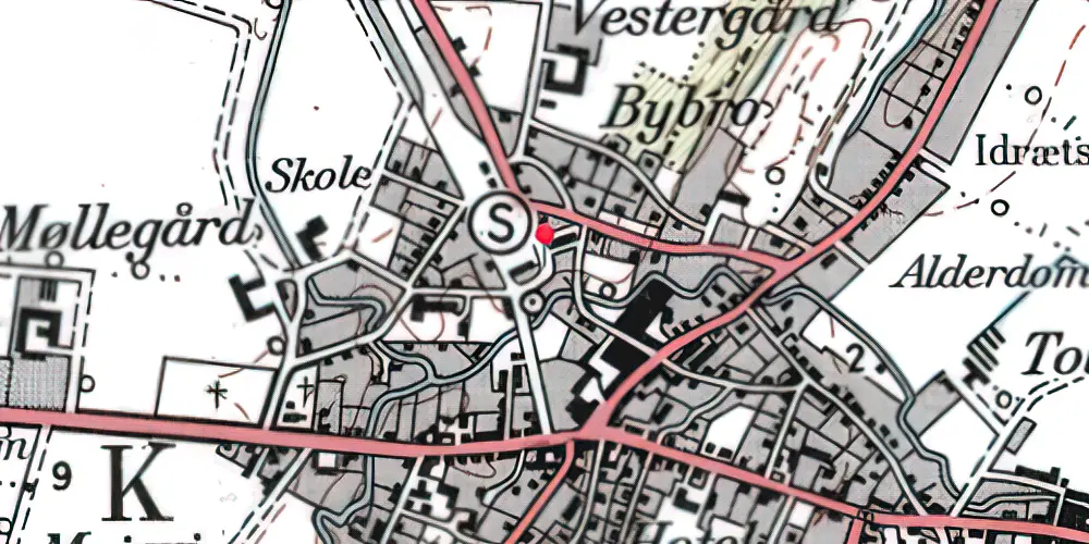 Historisk kort over Asaa Station Historisk kort over Asaa Station
