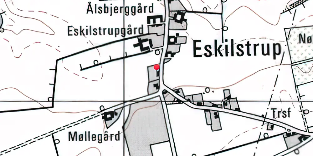 Historisk kort over Eskelund Trinbræt Historisk kort over Eskelund Trinbræt