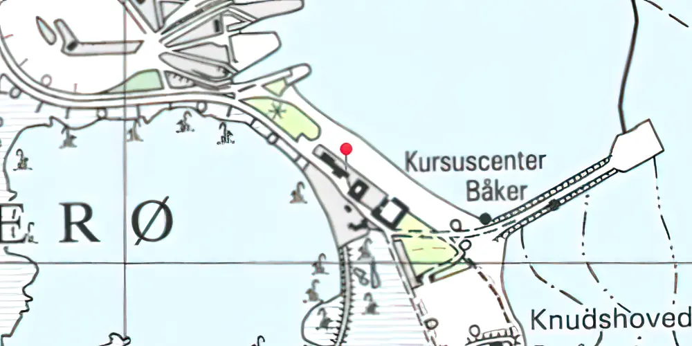 Historisk kort over Knudshoved Station Historisk kort over Knudshoved Station