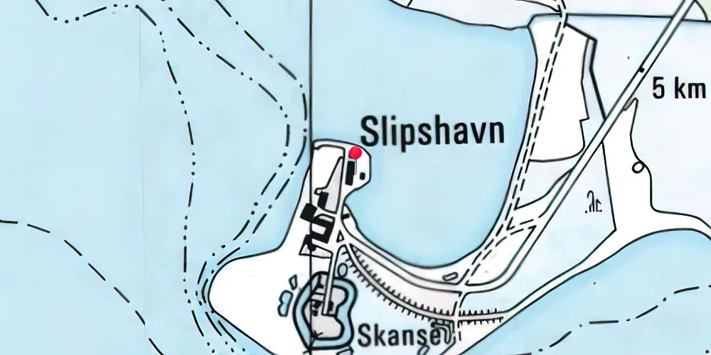 Historisk kort over Slipshavn Station Historisk kort over Slipshavn Station