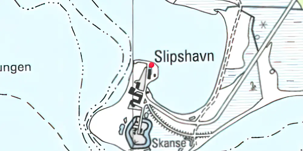 Historisk kort over Slipshavn Station Historisk kort over Slipshavn Station