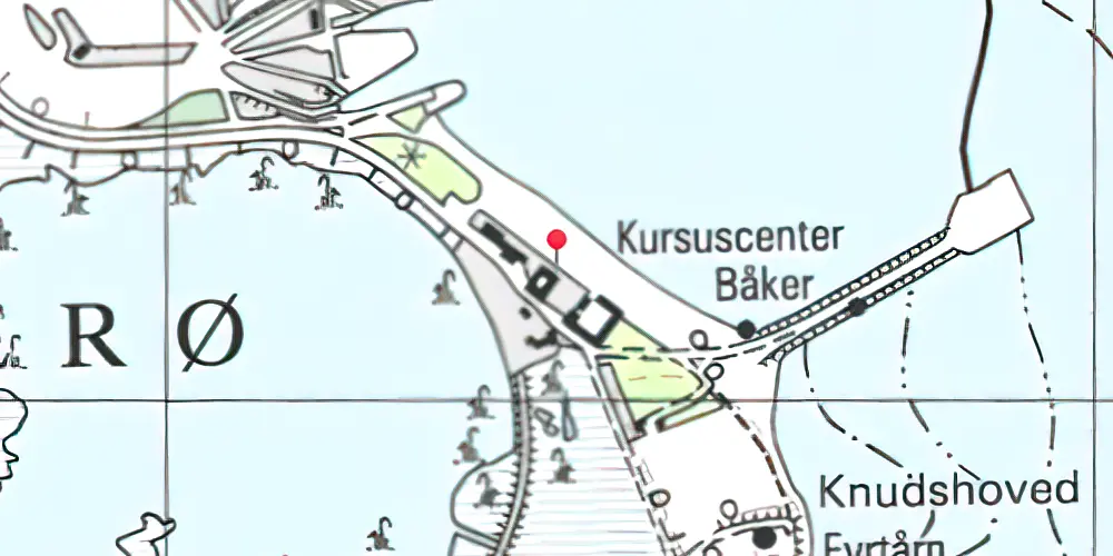 Historisk kort over Knudshoved Isbådsstation Historisk kort over Knudshoved Isbådsstation