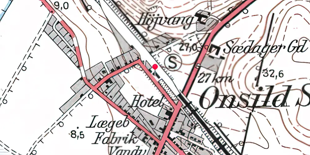 Historisk kort over Sønder-Onsild Station Historisk kort over Sønder-Onsild Station