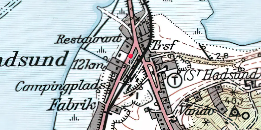Historisk kort over Hadsund Syd Station Historisk kort over Hadsund Syd Station