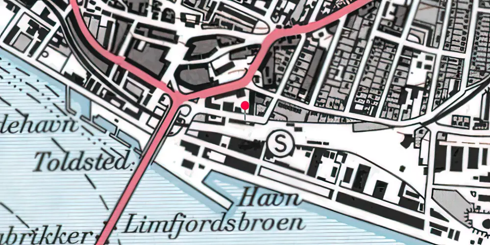 Historisk kort over Nørresundby Havnestation Station Historisk kort over Nørresundby Havnestation Station