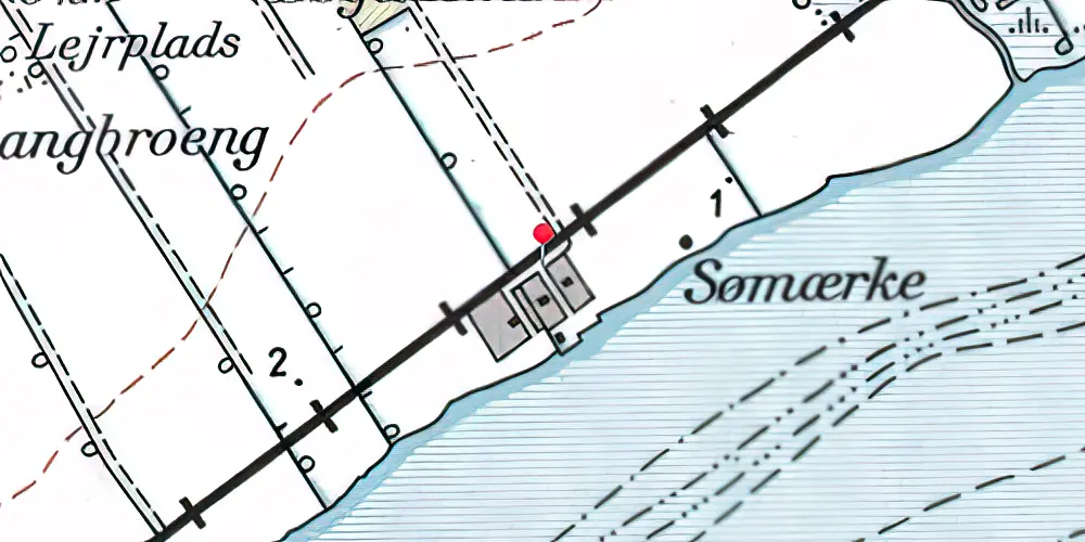 Historisk kort over Engholm Strand Trinbræt Historisk kort over Engholm Strand Trinbræt