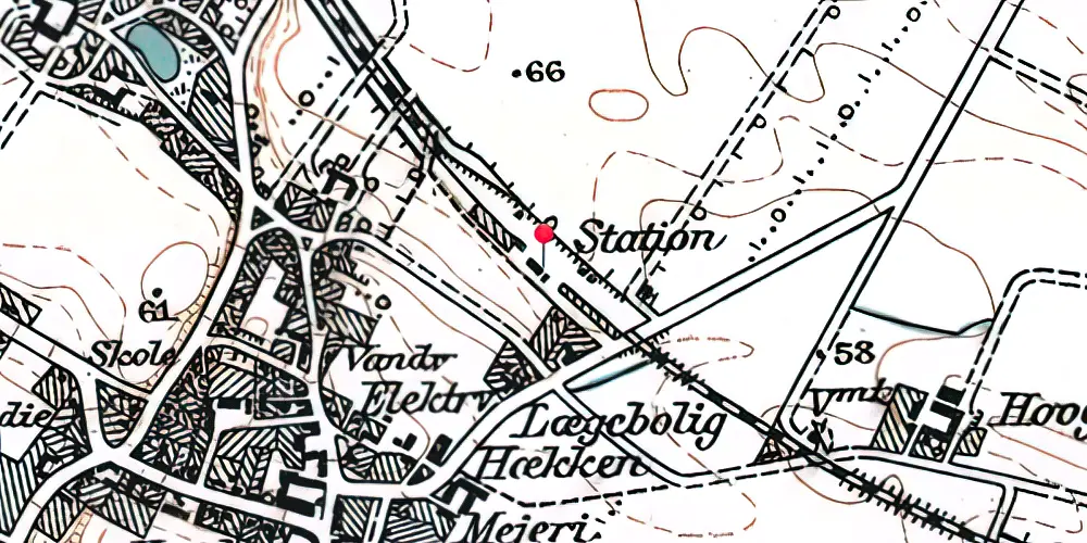 Historisk kort over Vester Hassing Station Historisk kort over Vester Hassing Station