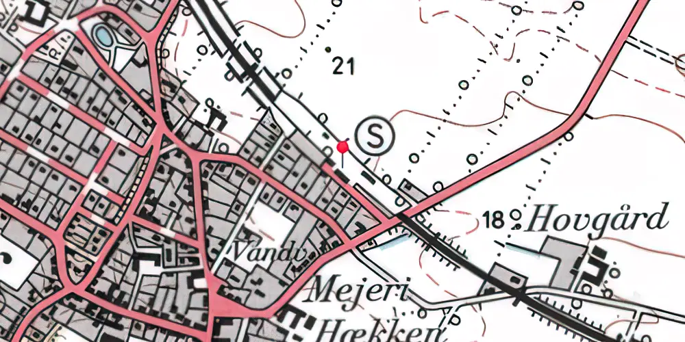 Historisk kort over Vester Hassing Station Historisk kort over Vester Hassing Station