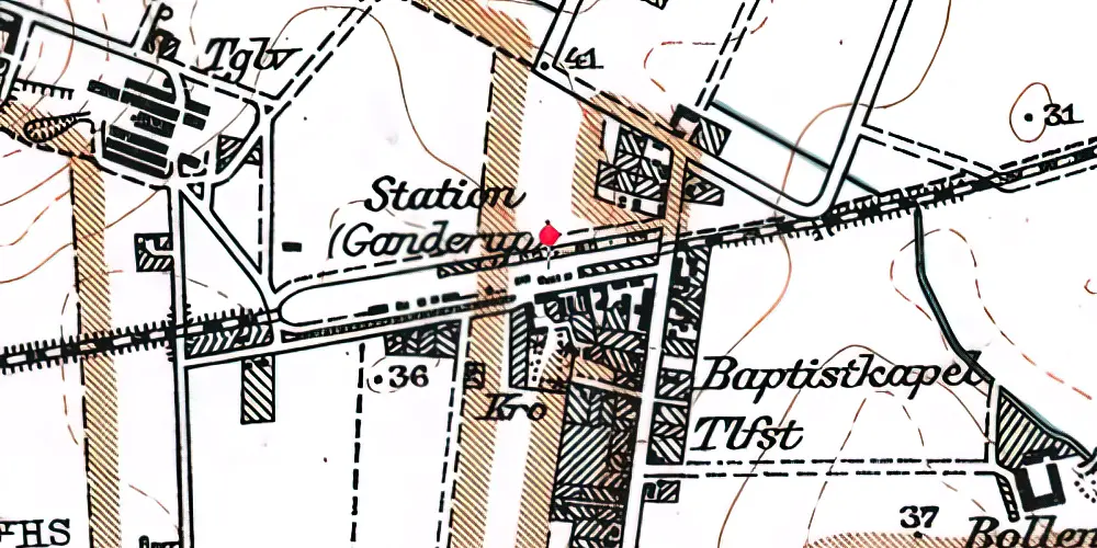 Historisk kort over Gandrup Station Historisk kort over Gandrup Station