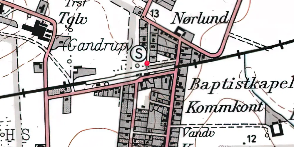 Historisk kort over Gandrup Station Historisk kort over Gandrup Station