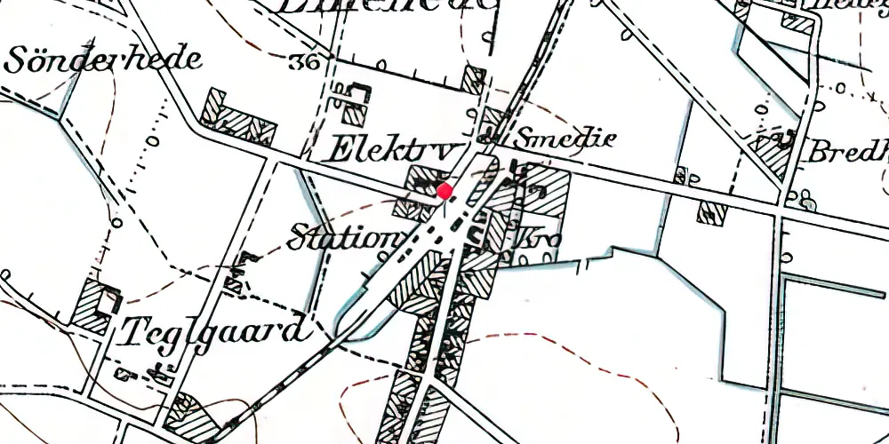 Historisk kort over Ulsted Station Historisk kort over Ulsted Station