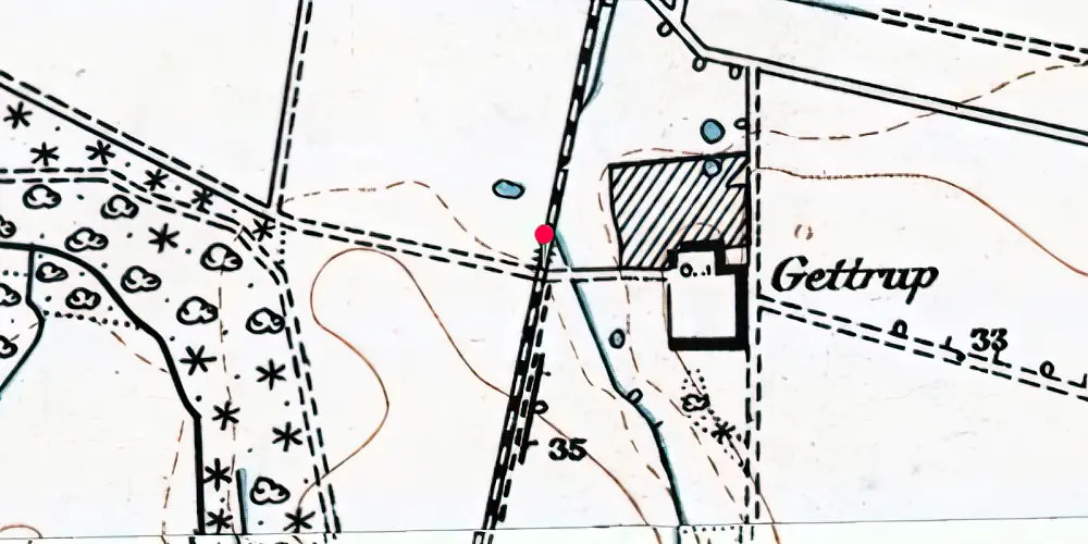 Historisk kort over Gettrup Trinbræt