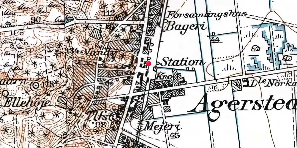 Historisk kort over Agersted Station