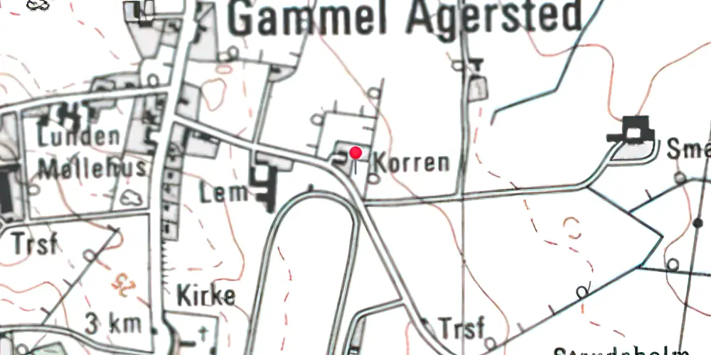 Historisk kort over Gammel Agersted Trinbræt Historisk kort over Gammel Agersted Trinbræt
