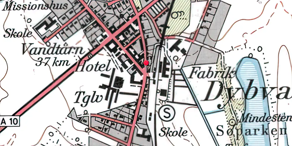 Historisk kort over Dybvad Station Historisk kort over Dybvad Station