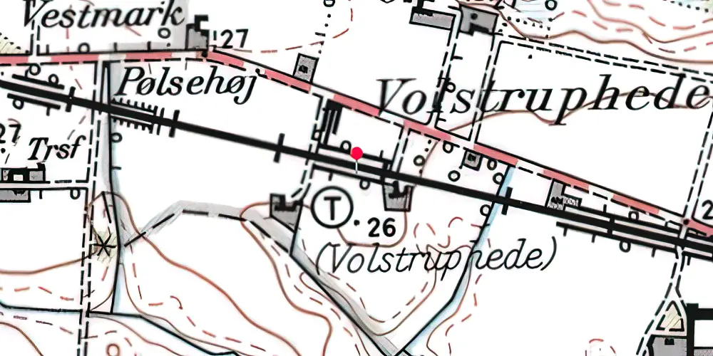 Historisk kort over Volstrup hede Trinbræt Historisk kort over Volstrup hede Trinbræt