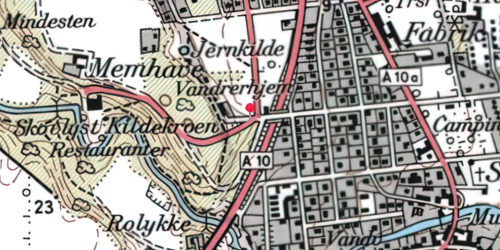 Historisk kort over Kurhotellet Trinbræt Historisk kort over Kurhotellet Trinbræt