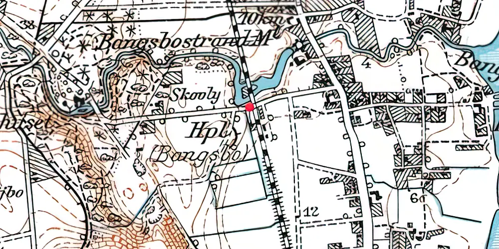 Historisk kort over Bangsbo Billetsalgssted Historisk kort over Bangsbo Billetsalgssted
