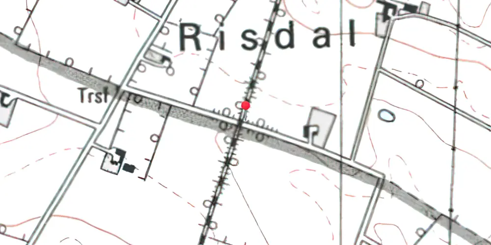 Historisk kort over Risdal Trinbræt Historisk kort over Risdal Trinbræt