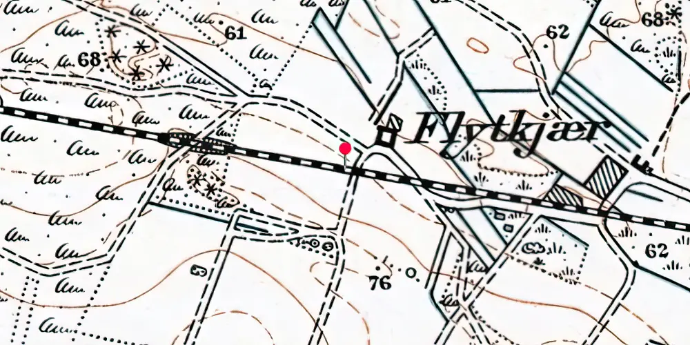 Historisk kort over Flytkjær Trinbræt