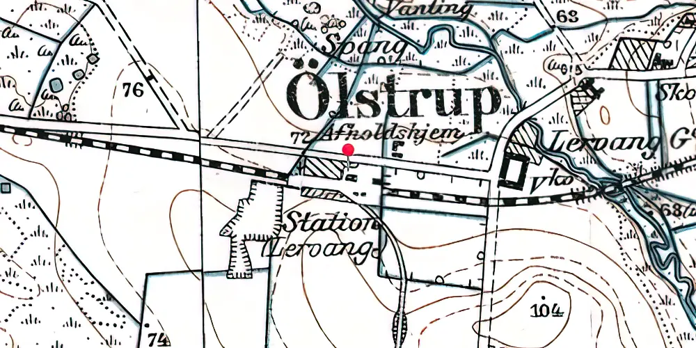 Historisk kort over Lervang Station Historisk kort over Lervang Station
