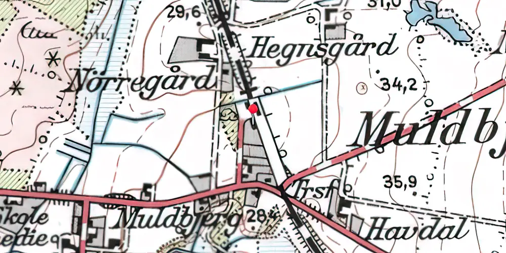 Historisk kort over Muldbjerg Station Historisk kort over Muldbjerg Station