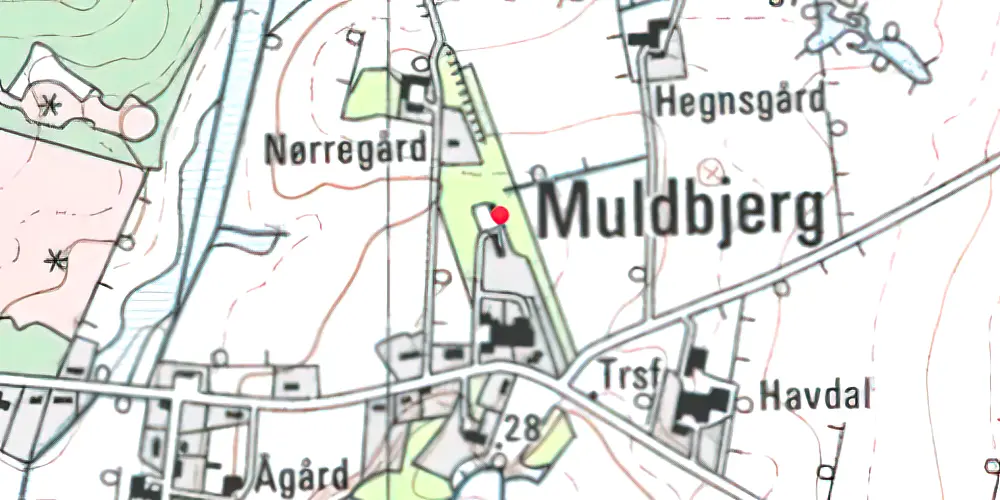 Historisk kort over Muldbjerg Station Historisk kort over Muldbjerg Station