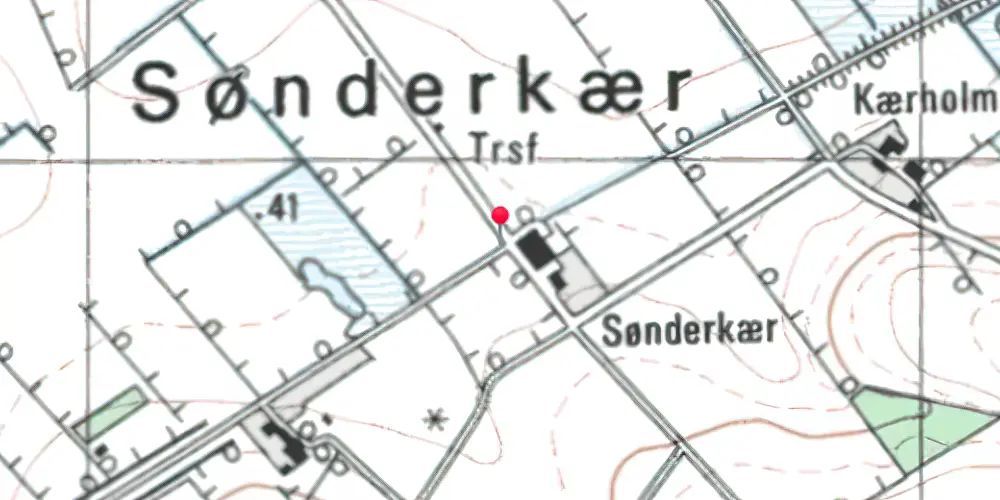 Historisk kort over Sønderkær Trinbræt Historisk kort over Sønderkær Trinbræt