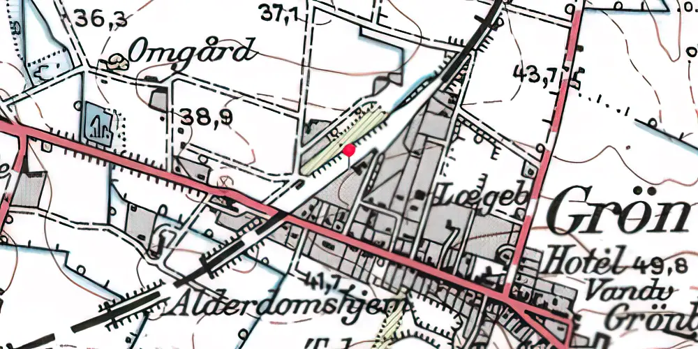 Historisk kort over Grønbjerg Station Historisk kort over Grønbjerg Station