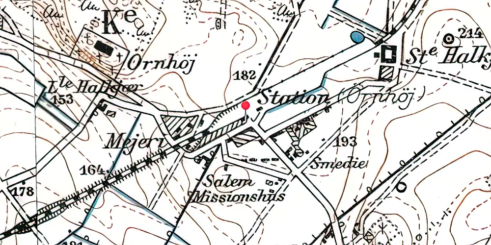 Historisk kort over Ørnhøj Station Historisk kort over Ørnhøj Station