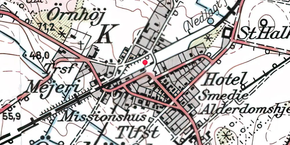Historisk kort over Ørnhøj Station Historisk kort over Ørnhøj Station