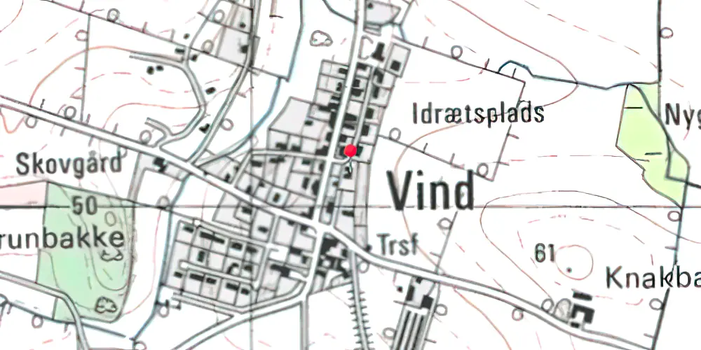 Historisk kort over Vind Station