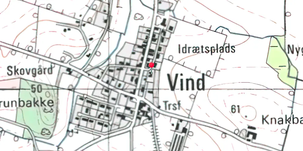 Historisk kort over Vind Station Historisk kort over Vind Station